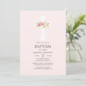 Waterverf Floral Baptism of Christening Kaart (Staand voorkant)