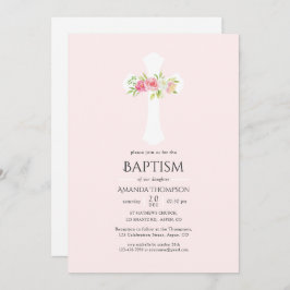 Waterverf Floral Baptism of Christening Kaart