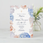 Waterverf Floral Baptism-uitnodiging Kaart (Staand voorkant)