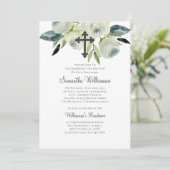 Waterverf Floral Baptismal Kaart (Staand voorkant)