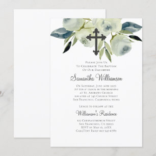 Waterverf Floral Baptismal Kaart
