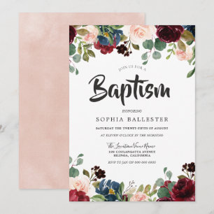 Waterverf Floral Baptisme Kaart
