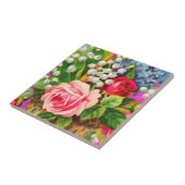  Waterverf Floral Basket Tegeltje (Zijkant)