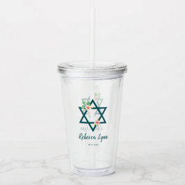 Waterverf Floral Beach Bat Mitzvah Acryl Drinkbeker
