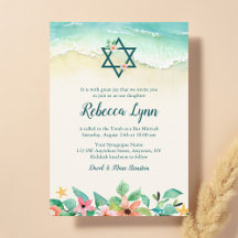 Waterverf Floral Beach Bat Mitzvah