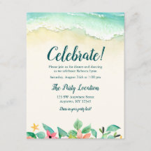 Waterverf Floral Beach Bat Mitzvah Receptie