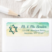 Waterverf Floral Beach Bat Mitzvah Retouradres Etiket (Insitu)