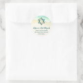 Waterverf Floral Beach Bat Mitzvah Ronde Sticker (Tas)