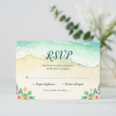 Waterverf Floral Beach Bat Mitzvah RSVP Kaartje (Staand voorkant)