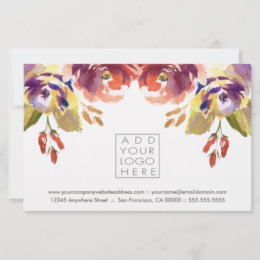 Waterverf Floral Beauty Salon Gift Certificate (Achterkant)