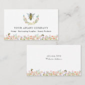 Waterverf Floral Bee Apiary Visitekaartje (Voorkant / Achterkant)