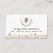 Waterverf Floral Bee Apiary Visitekaartje (Voorkant)