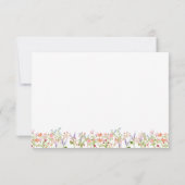 Waterverf Floral Bee Gepersonaliseerd Notitiekaartje (Achterkant)