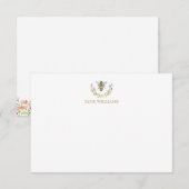 Waterverf Floral Bee Gepersonaliseerd Notitiekaartje (Voorkant / Achterkant)