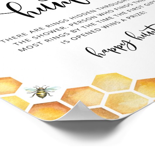 Waterverf floral bee ringjacht vrijgezellenfeest g poster (Hoek)