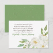 Waterverf Floral begrafenis bedankt Bereavement (Voorkant / Achterkant)