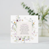 Waterverf Floral begrafenis Dank u wel Kaart (Staand voorkant)