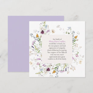 Waterverf Floral begrafenis Dank u wel Kaart