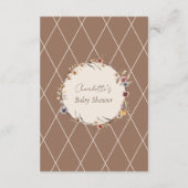 Waterverf Floral Beige Baby shower Boeken voor Bab Informatiekaartje (Achterkant)