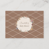 Waterverf Floral Beige Baby shower Luier Raffle Informatiekaartje (Achterkant)