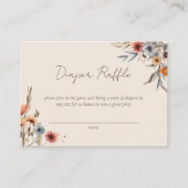 Waterverf Floral Beige Baby shower Luier Raffle Informatiekaartje (Voorkant)