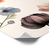 Waterverf Floral Beige Baby shower Welkom Poster (Hoek)