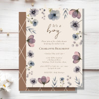 Waterverf Floral Beige Het is een Boy Baby shower