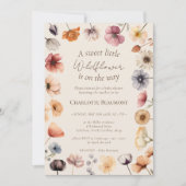 Waterverf Floral Beige Sweet Little Baby shower Kaart (Voorkant)