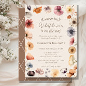 Waterverf Floral Beige Sweet Little Baby shower Kaart