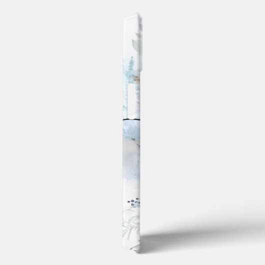 Waterverf Floral Berries Ferns Monogram Naam Case-Mate iPhone Case (Achterkant / Rechts)