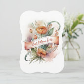 Waterverf Floral Best Ma Ever Banner Moederdag Feestdagenkaart (Staand voorkant)