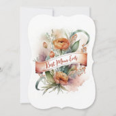Waterverf Floral Best Ma Ever Banner Moederdag Feestdagenkaart (Voorkant)
