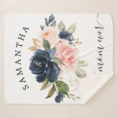 Waterverf Floral Best Mam Elk Sherpa Deken (Voorkant (horizontaal))