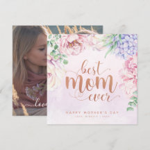 Waterverf Floral Best Mam Ever Photo Card