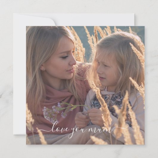 Waterverf Floral Best Mum Ever Photo Card Kaart (Achterkant)