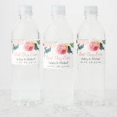Waterverf Floral Beste Dag Ooit Bruiloft Waterfles Etiket (Flessen)
