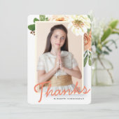 Waterverf - Floral Bevestiging Hartelijk dank Bedankkaart (Staand voorkant)