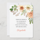Waterverf - Floral Bevestiging Hartelijk dank Bedankkaart (Achterkant)