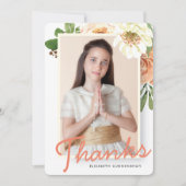 Waterverf - Floral Bevestiging Hartelijk dank Bedankkaart (Voorkant)