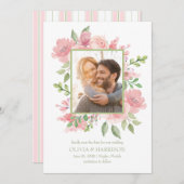 Waterverf Floral Bewaar de datum Kaart met foto (Voorkant / Achterkant)