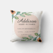 Waterverf Floral Birth Stats Announounge Pillow Kussen (Voorkant)
