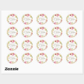 Waterverf Floral Birthday Hartelijk dank Ronde Sticker (Vel)