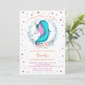 Waterverf Floral Birthday Magical Unicorn Kaart (Staand voorkant)
