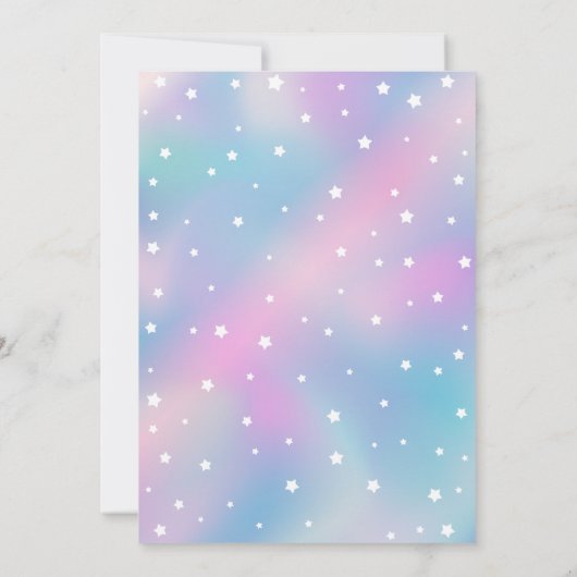 Waterverf Floral Birthday Magical Unicorn Kaart (Achterkant)