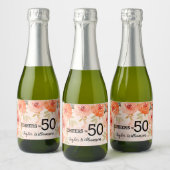 Waterverf Floral Birthday Mini Sparkling Wijnetiket (Flessen)