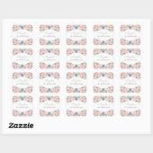  Waterverf Floral Birthday Name Vierkante Sticker (Vel)