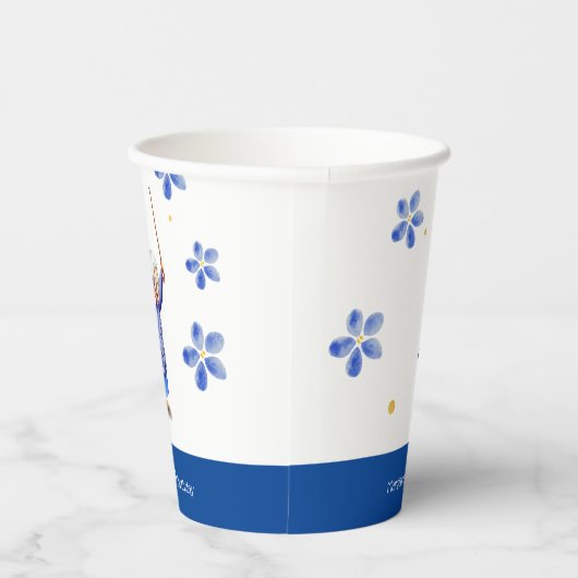 Waterverf Floral Birthday Papieren Bekers (Rechts)