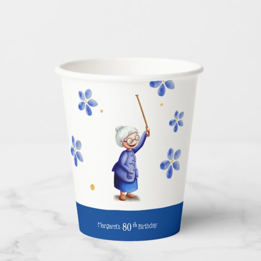 Waterverf Floral Birthday Papieren Bekers (Voorkant)