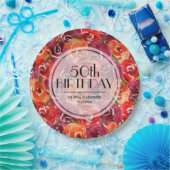 Waterverf Floral Birthday Party Papieren Bordje (Feest)