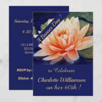 Waterverf Floral-Birthday peach Waterlily